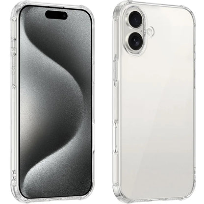 LEEU DESIGN For iPhone 16 Plus Case 3D Stereo Sound Clear TPU Phone Cover - Transparent