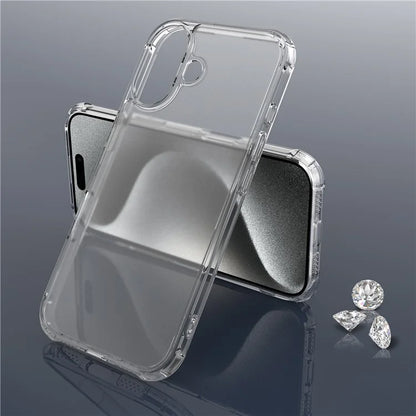 LEEU DESIGN For iPhone 16 Case 6D Stereo Sound Holes Matte Tempered Glass+TPU Back Cover