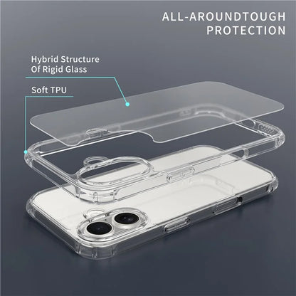 LEEU DESIGN For iPhone 16 Case 6D Stereo Sound Holes Matte Tempered Glass+TPU Back Cover