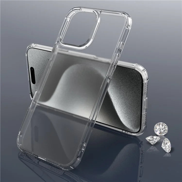 LEEU DESIGN For iPhone 16 Pro Case 6D Stereo Sound Holes Matte Tempered Glass+TPU Back Cover