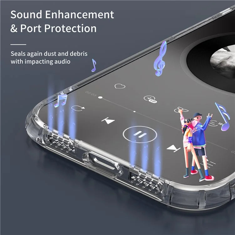 LEEU DESIGN For iPhone 16 Pro Case 6D Stereo Sound Holes Matte Tempered Glass+TPU Back Cover