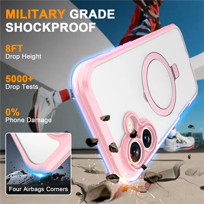 For iPhone 16 Plus Case Skin Touch Solid Color TPU+PC Phone Cover with Magnetic Kickstand