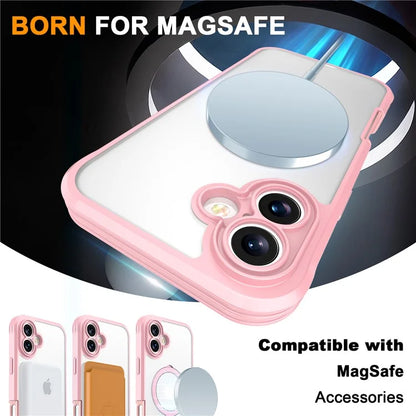 For iPhone 16 Plus Case Skin Touch Solid Color TPU+PC Phone Cover with Magnetic Kickstand