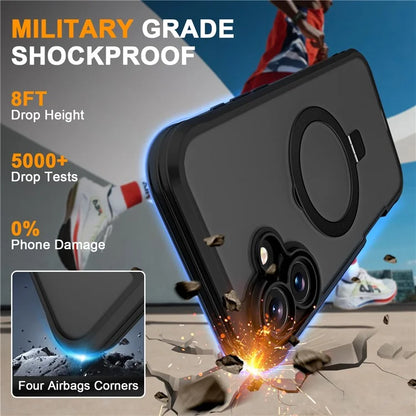 For iPhone 16 Plus Case Skin Touch Solid Color TPU+PC Phone Cover with Magnetic Kickstand