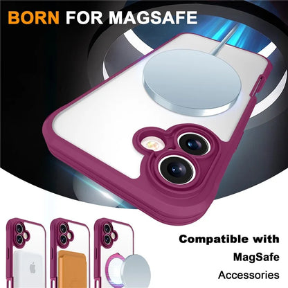 For iPhone 16 Plus Case Skin Touch Solid Color TPU+PC Phone Cover with Magnetic Kickstand