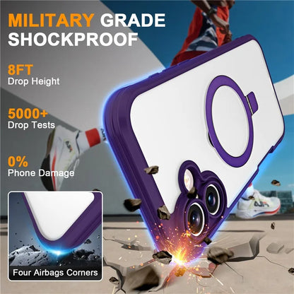 For iPhone 16 Plus Case Skin Touch Solid Color TPU+PC Phone Cover with Magnetic Kickstand