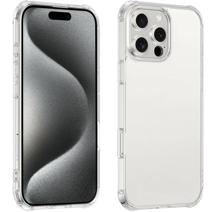 LEEU DESIGN For iPhone 16 Pro Clear Case 6D Stereo Sound Holes Tempered Glass+TPU Phone Cover