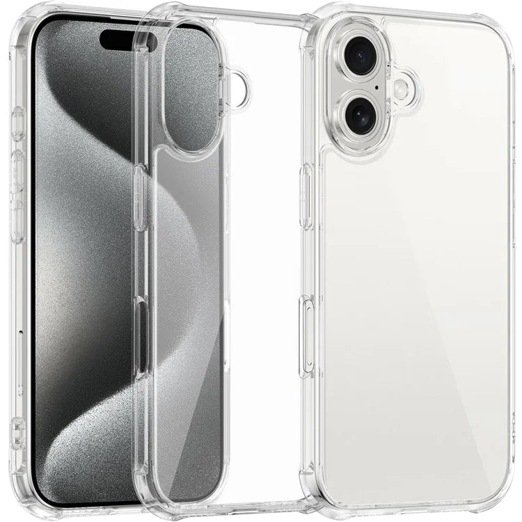 LEEU DESIGN For iPhone 16 Clear Case 6D Stereo Sound Holes Tempered Glass+TPU Phone Cover