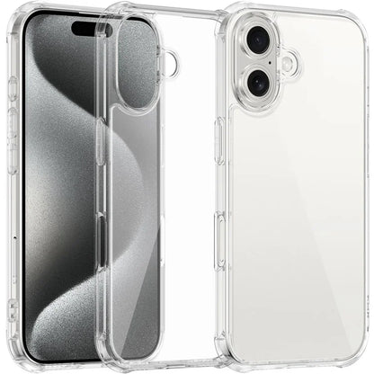 LEEU DESIGN For iPhone 16 Clear Case 6D Stereo Sound Holes Tempered Glass+TPU Phone Cover