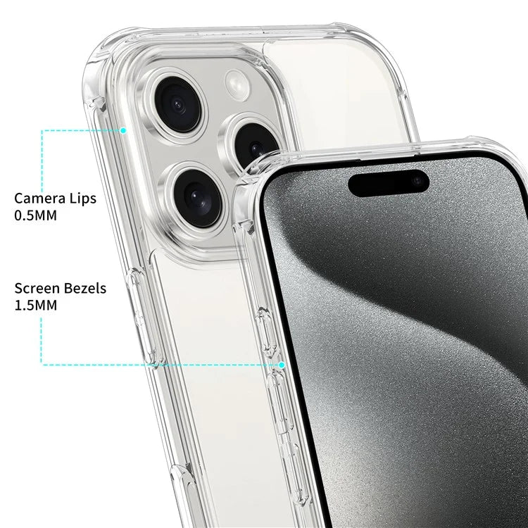LEEU DESIGN For iPhone 16 Pro Max Clear Case 6D Stereo Sound Holes Tempered Glass+TPU Phone Cover