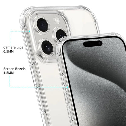 LEEU DESIGN For iPhone 16 Pro Max Clear Case 6D Stereo Sound Holes Tempered Glass+TPU Phone Cover