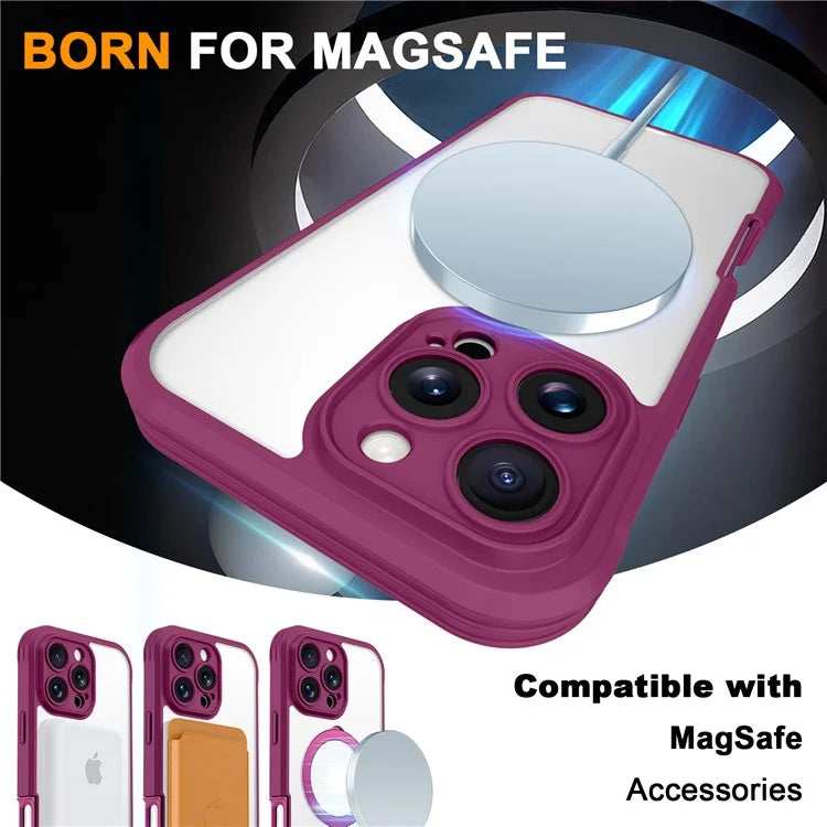 For iPhone 16 Pro Case Skin Touch Solid Color TPU+PC Phone Cover with Magnetic Kickstand PET Screen Protector