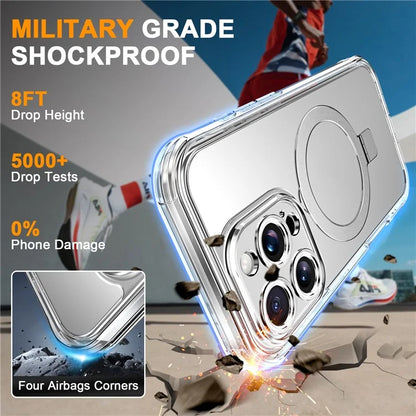 For iPhone 16 Pro Case Skin Touch Solid Color TPU+PC Phone Cover with Magnetic Kickstand PET Screen Protector