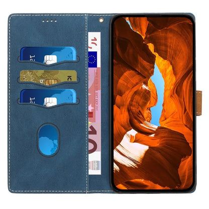 For Honor X6b 4G Leather Case Grid Splicing Stand Wallet Phone Cover