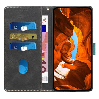 For Honor X6b 4G Leather Case Grid Splicing Stand Wallet Phone Cover
