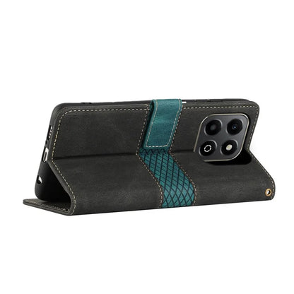 For Honor X6b 4G Leather Case Grid Splicing Stand Wallet Phone Cover