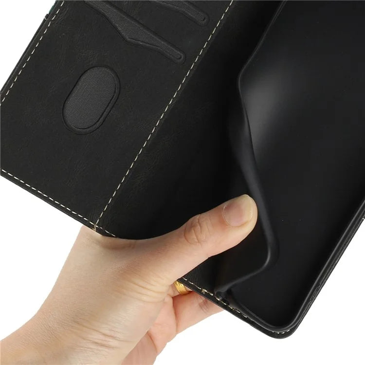 For Honor X6b 4G Leather Case Grid Splicing Stand Wallet Phone Cover