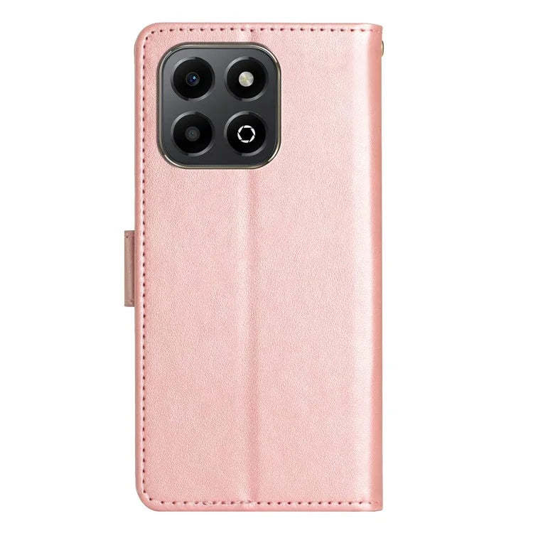 For Honor X6b 4G Case PU Leather Phone Wallet Cover with Strap