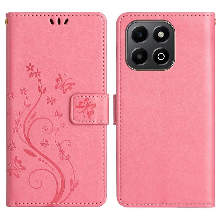 For Honor X6b 4G Case PU Leather Phone Wallet Cover with Strap