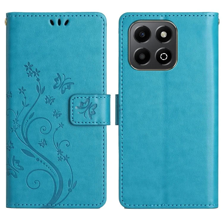 For Honor X6b 4G Case PU Leather Phone Wallet Cover with Strap