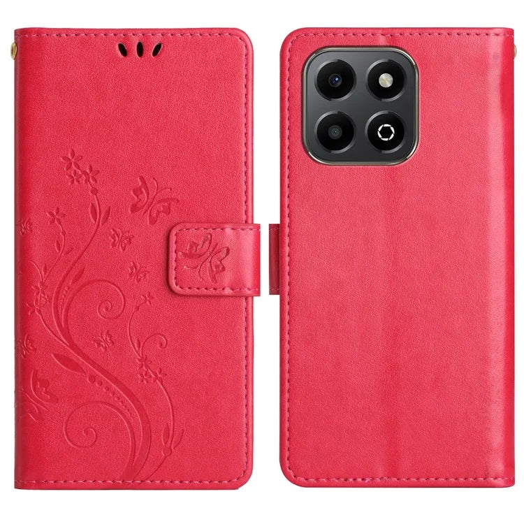 For Honor X6b 4G Case PU Leather Phone Wallet Cover with Strap