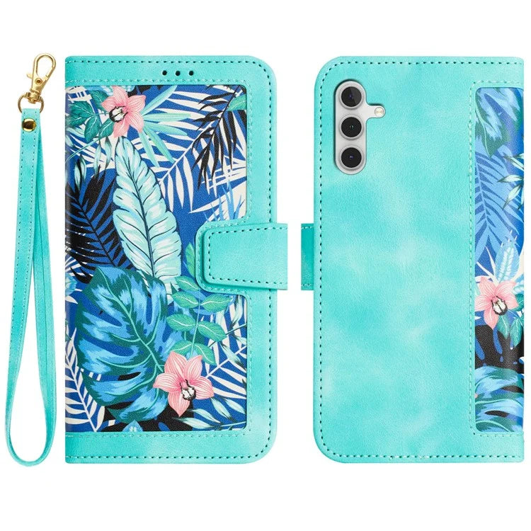 For Samsung Galaxy A16 5G Case PU Leather Floral Phone Cover with Card Slots