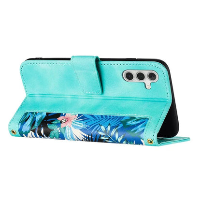 For Samsung Galaxy A16 5G Case PU Leather Floral Phone Cover with Card Slots