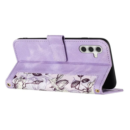 For Samsung Galaxy A16 5G Case PU Leather Floral Phone Cover with Card Slots