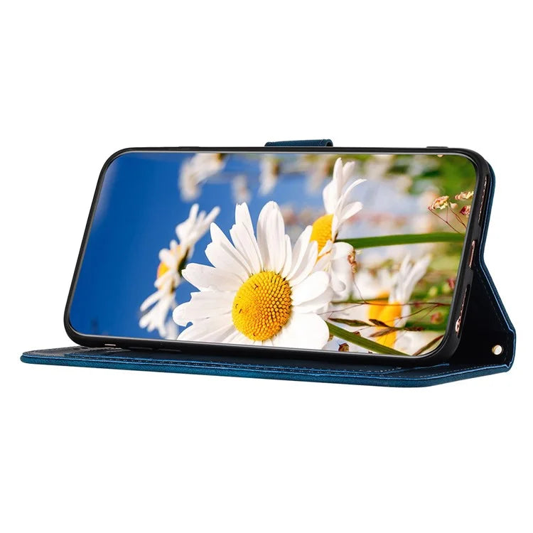 For Samsung Galaxy A16 5G Case PU Leather Floral Phone Cover with Card Slots