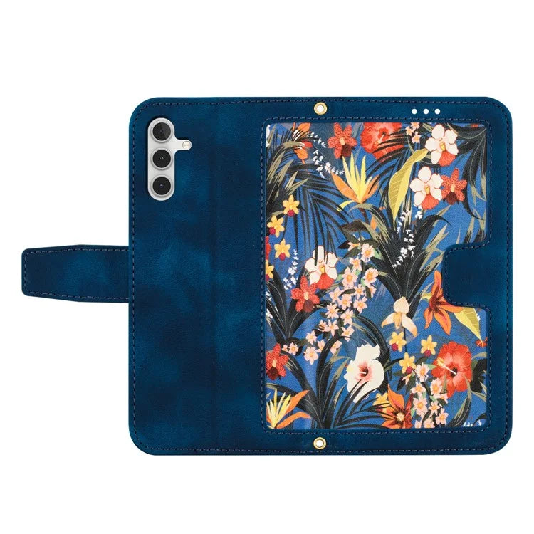 For Samsung Galaxy A16 5G Case PU Leather Floral Phone Cover with Card Slots