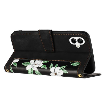 For Samsung Galaxy A06 Case PU Leather Floral Phone Cover with Card Slots