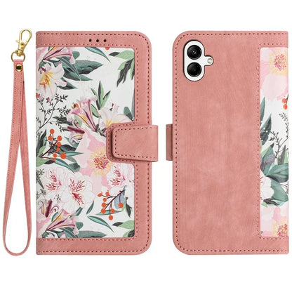 For Samsung Galaxy A06 Case PU Leather Floral Phone Cover with Card Slots