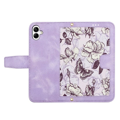 For Samsung Galaxy A06 Case PU Leather Floral Phone Cover with Card Slots