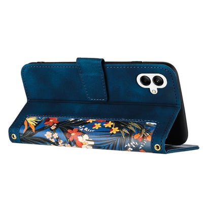 For Samsung Galaxy A06 Case PU Leather Floral Phone Cover with Card Slots