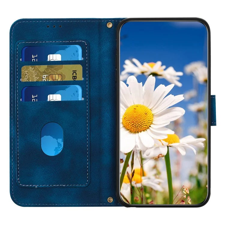 For Samsung Galaxy S24 FE Case PU Leather Floral Phone Cover with Card Slots