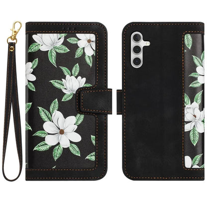 For Samsung Galaxy S24 FE Case PU Leather Floral Phone Cover with Card Slots