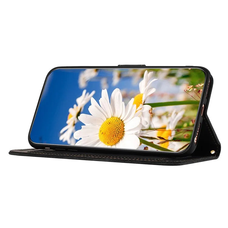 For Samsung Galaxy S24 FE Case PU Leather Floral Phone Cover with Card Slots