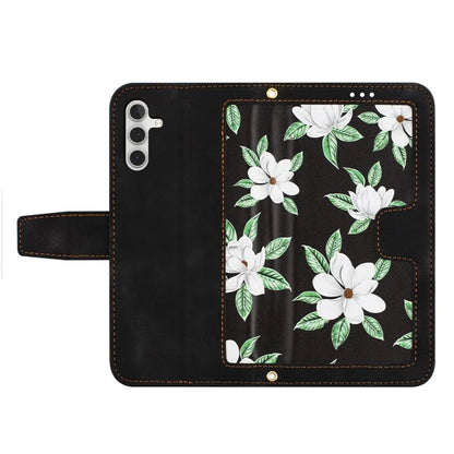For Samsung Galaxy S24 FE Case PU Leather Floral Phone Cover with Card Slots