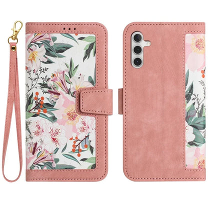 For Samsung Galaxy S24 FE Case PU Leather Floral Phone Cover with Card Slots