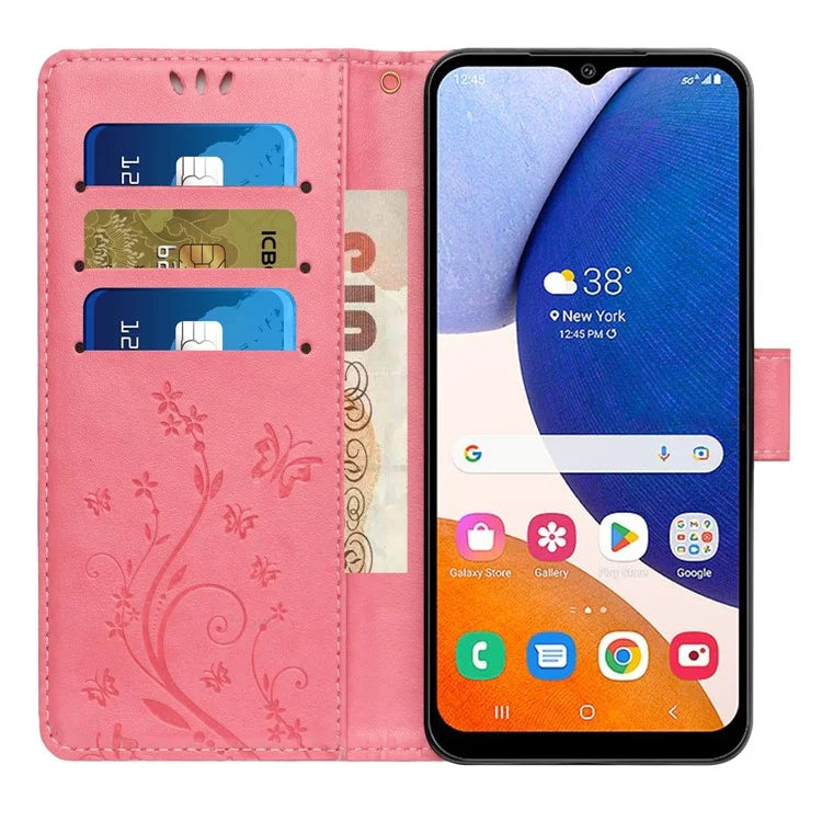 For Samsung Galaxy S24 FE Case PU Leather Phone Wallet Cover with Strap