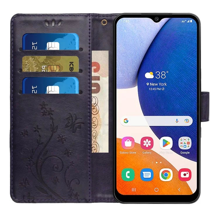 For Samsung Galaxy S24 FE Case PU Leather Phone Wallet Cover with Strap