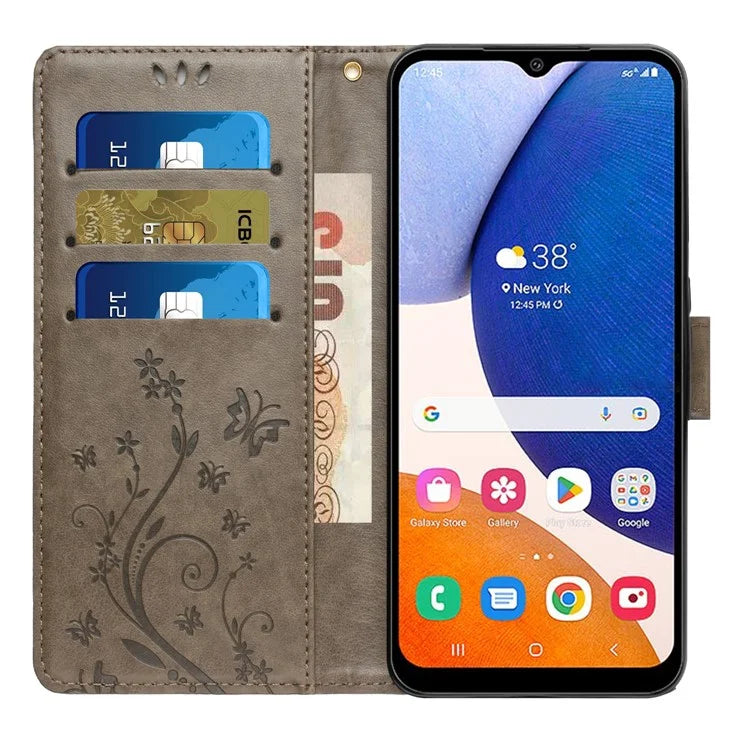 For Samsung Galaxy S24 FE Case PU Leather Phone Wallet Cover with Strap