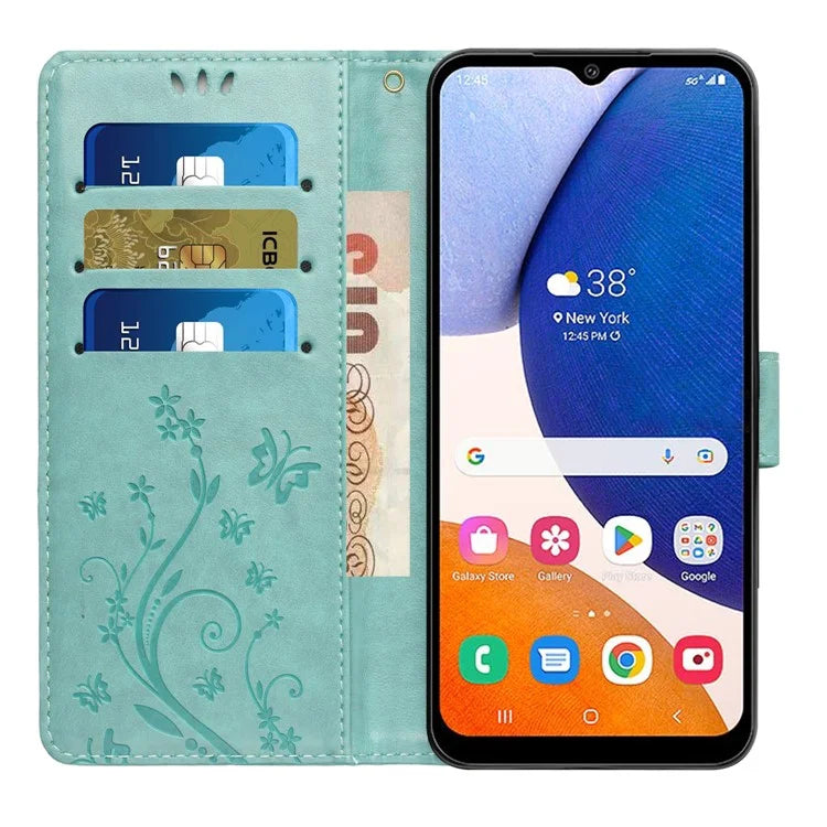 For Samsung Galaxy S24 FE Case PU Leather Phone Wallet Cover with Strap