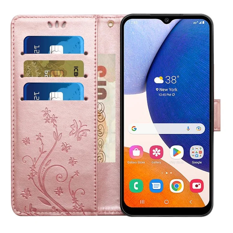 For Samsung Galaxy S24 FE Case PU Leather Phone Wallet Cover with Strap