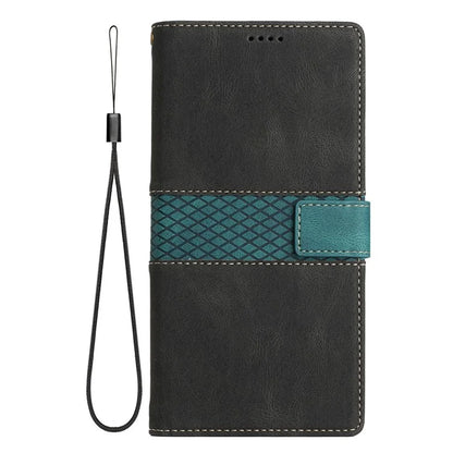 For Samsung Galaxy S24 FE Leather Case Grid Splicing Stand Wallet Phone Cover