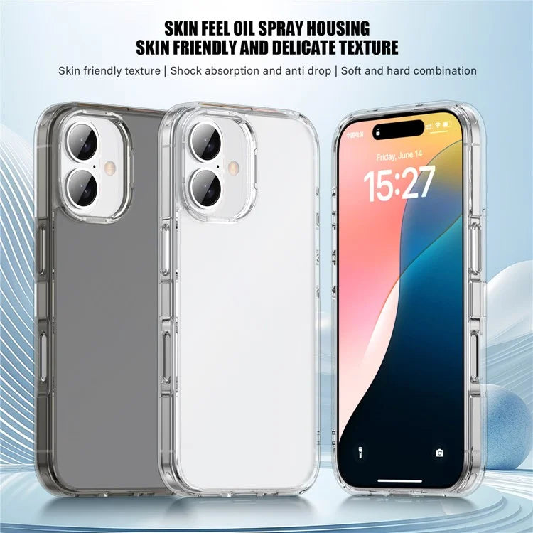 For iPhone 16 Case Shockproof TPU+PC Matte Back Cover