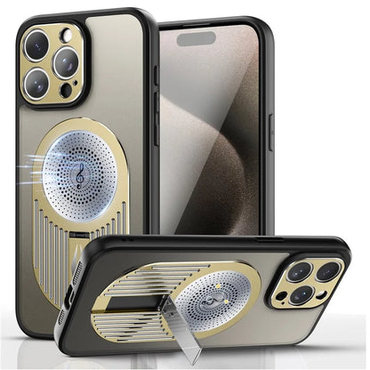 For iPhone 16 Pro Case Kickstand Silicone+PC Phone Cover Graphene Heat Dissipation