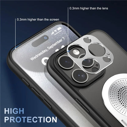 For iPhone 16 Pro Case Kickstand Silicone+PC Phone Cover Graphene Heat Dissipation