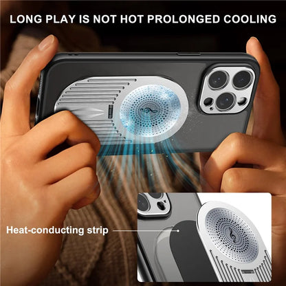 For iPhone 16 Pro Case Kickstand Silicone+PC Phone Cover Graphene Heat Dissipation