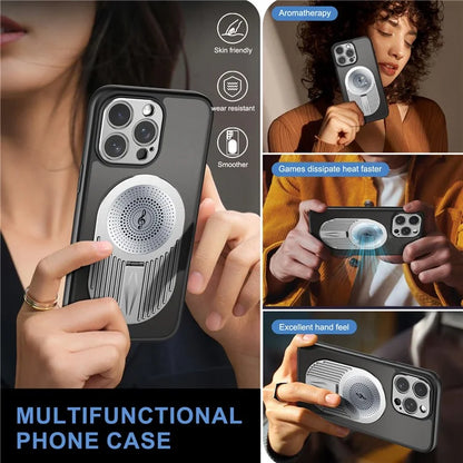 For iPhone 16 Pro Case Kickstand Silicone+PC Phone Cover Graphene Heat Dissipation